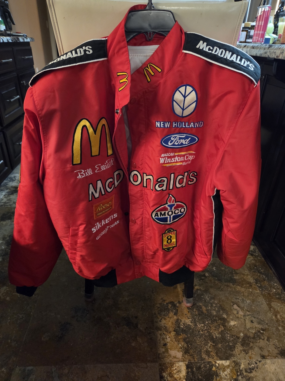 Bill Elliott #94 McDonald’s NASCAR Racing Jacket Red w/ Quilted Lining